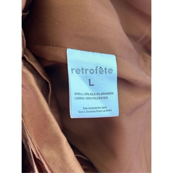 Retrofete Brea Ruched Silk-Blend Satin Mini Dress Size Large - Picture 9 of 11